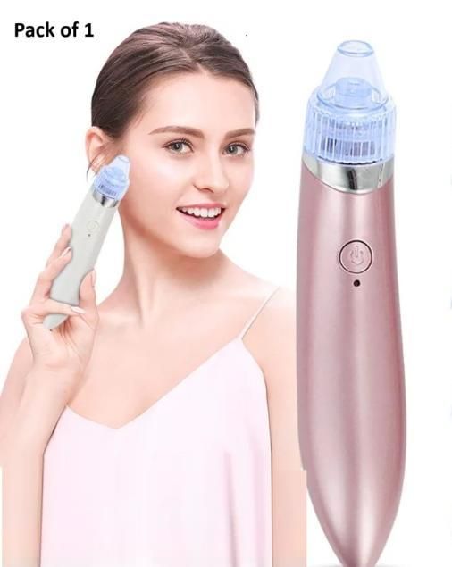 User demonstrating the vacuum acne pore cleaner on her face for effective skincare