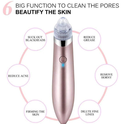 Vacuum acne pore cleaner device with multiple functions to beautify the skin and reduce blackheads